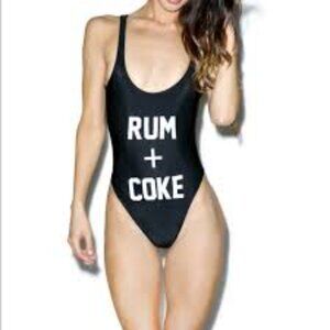 Private Party Black Rum + Coke Swimsuit Size M/L